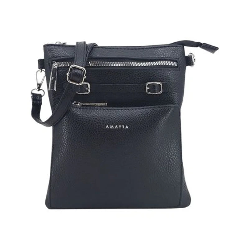 Cartera Bandolera PU Negra 21x25x3 cm Amayra - 67.5400064