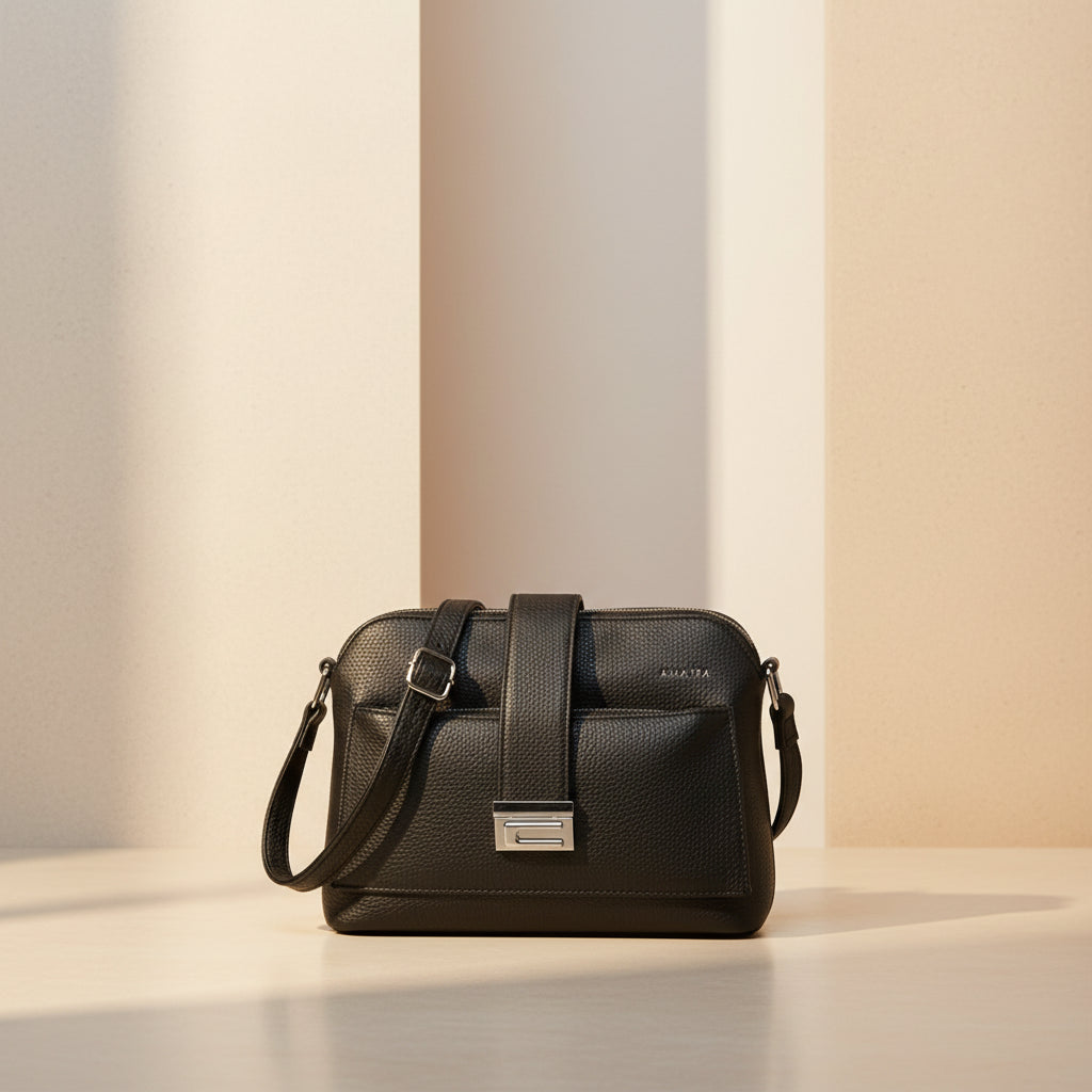 Cartera Bandolera PU Negra 26x19x9 cm Amayra - 67.5400049