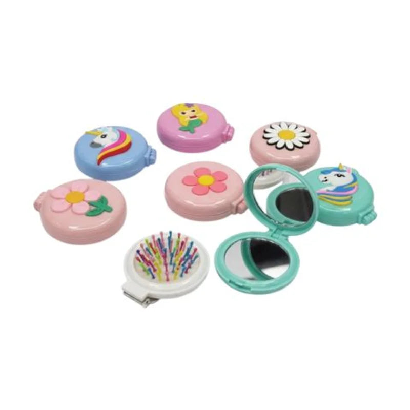 Espejo De Cartera Con Cepillo Unicornio 6 Cm Modelos Surtidos