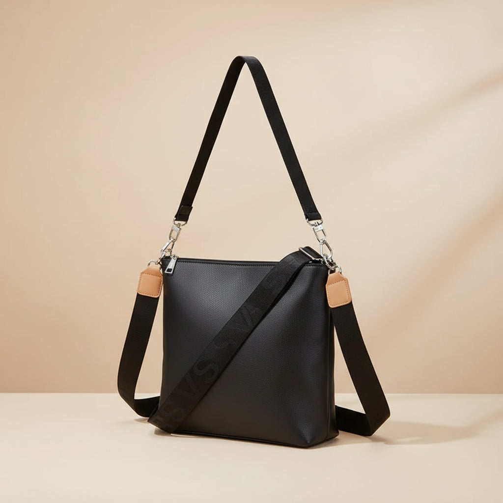 Cartera Bandolera PU Soho Negra 29x27x6 cm Skora - 48206