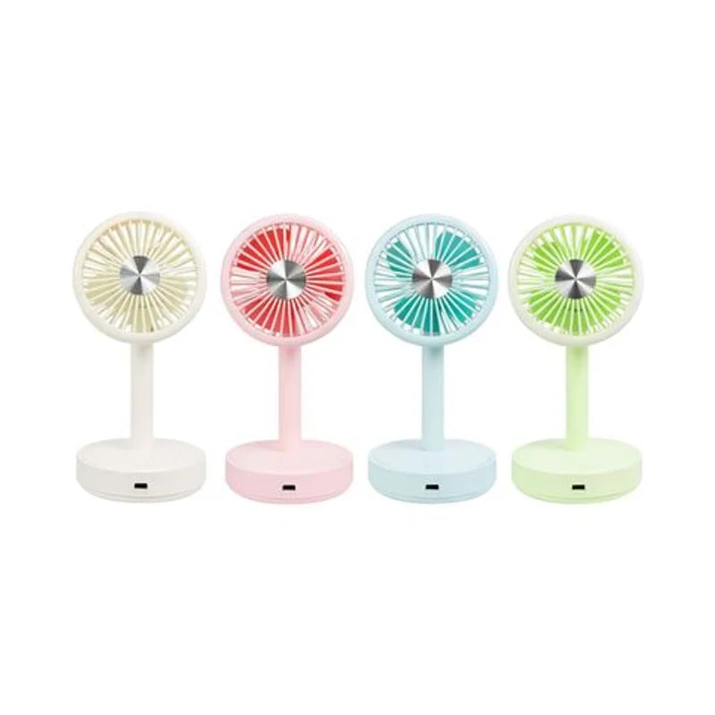 Ventilador De Mano Carga USB Con Apoyo 18 X 10,5 Cm Colores Surtidos