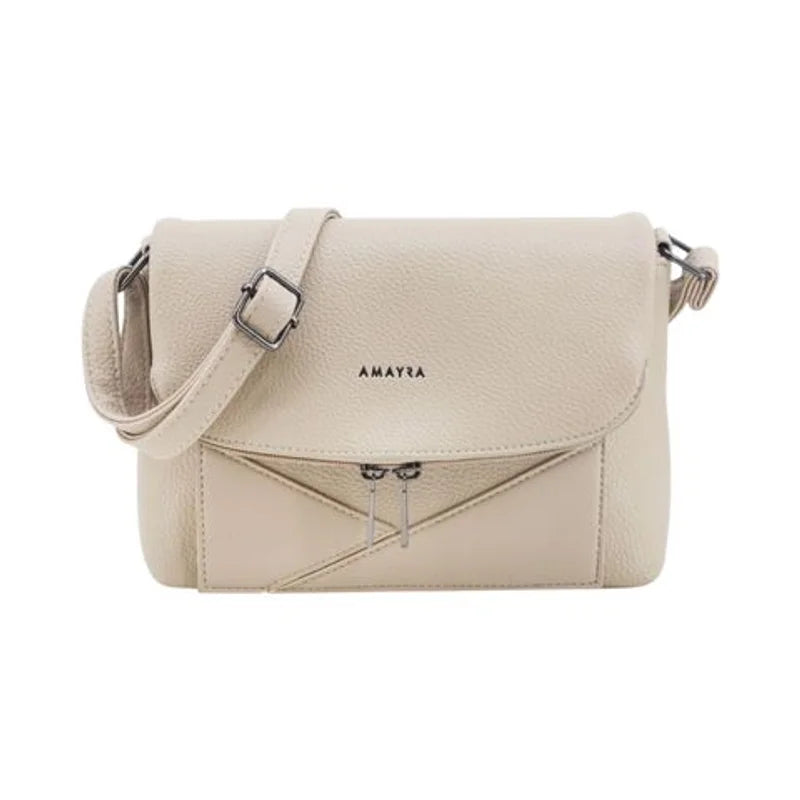 Cartera Bandolera PU Crema 26x19x8 cm Amayra - 67.5400069
