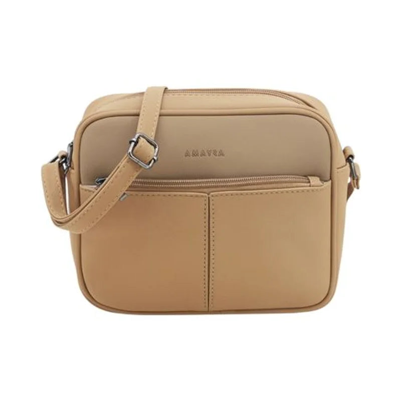 Cartera Bandolera PU Camel 20x17x6 cm Amayra - 67.5400101