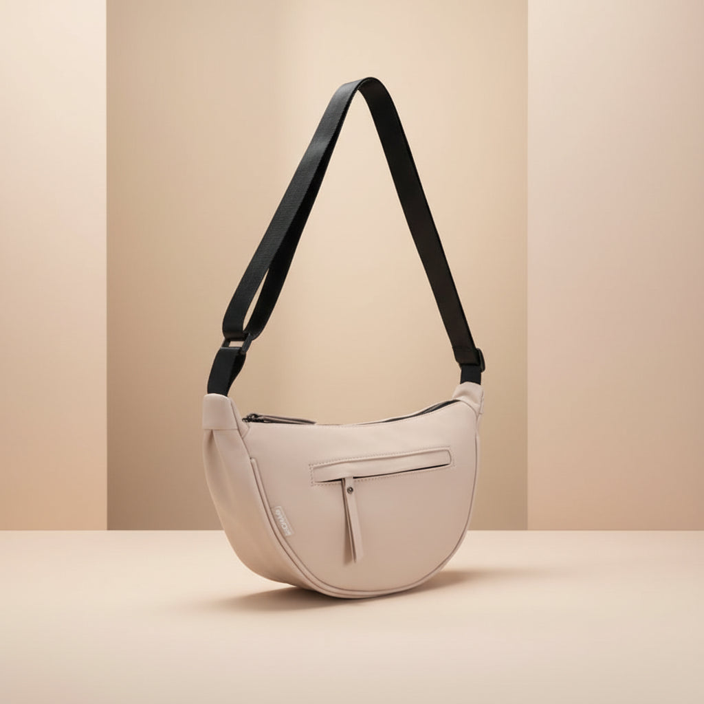 Cartera Bandolera PU Round Rubber Nude 26x15x7 cm Skora - 41806