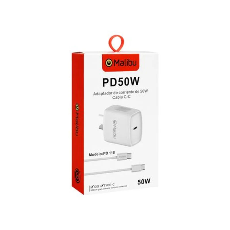 Cargador Para Celular 50w Turbo Tipo C Malibu